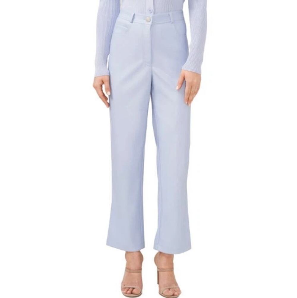 HALOGEN Women's Light Blue Suede Blend Faux Leather Pant Size 12